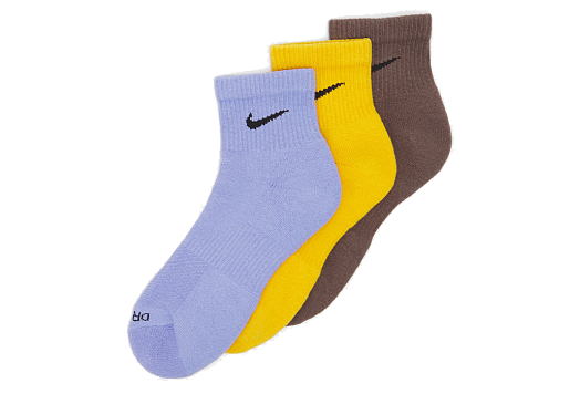 3-Pack Everyday Plus Lightweight Dri-Fit Ankle Socks Purple/Curry/Brown