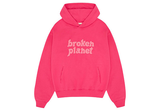 Broken Planet Monochrome Hoodie Fuchsia Pink