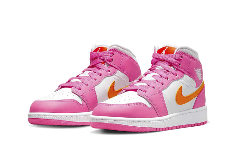 Nike Air Jordan 1 Mid Pinksicle Safety Orange (GS)