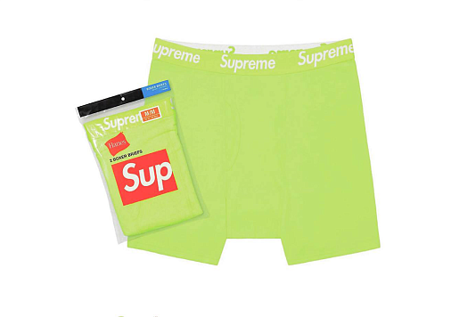 Supreme Hanes Boxer Briefs (2 Pack) Flourescent Yellow