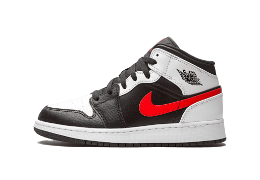 Nike Air Jordan 1 Mid Black Chile Red White (GS)