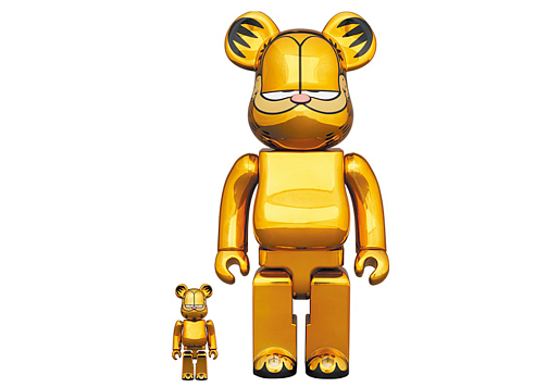 Bearbrick Garfield 100% & 400% Set Gold Chrome Ver.