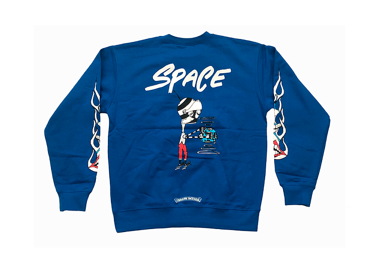 Chrome Hearts Matty Boy Space Crewneck Sweatshirt Blue