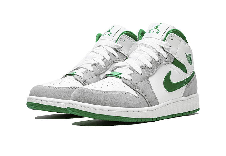 Nike Air Jordan 1 Mid SE White Pine Green Smoke Grey (GS)