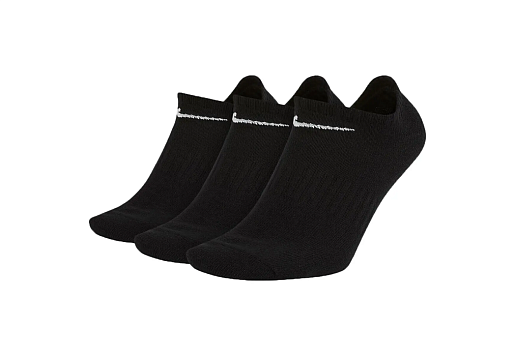 3-Pack Everyday Lightweight Socks No Show Black