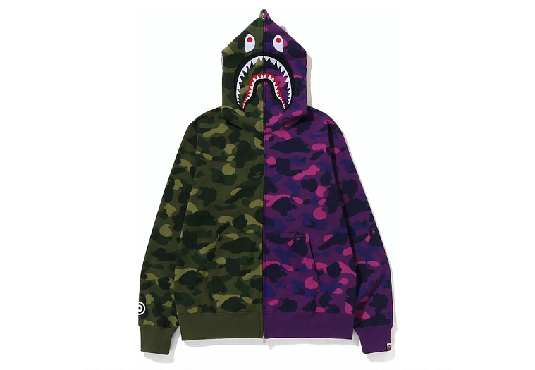 Purple bape zip up hoodie best sale