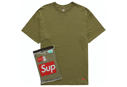 Supreme Hanes Tagless Tees (2 Pack) Olive