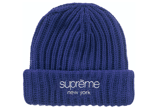 Supreme Ribbed Beanie Dark Royal