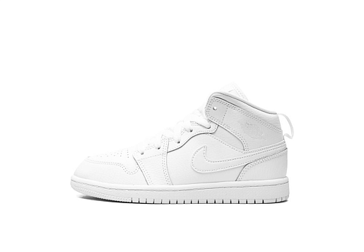 Nike Air Jordan 1 Mid Triple White Kids