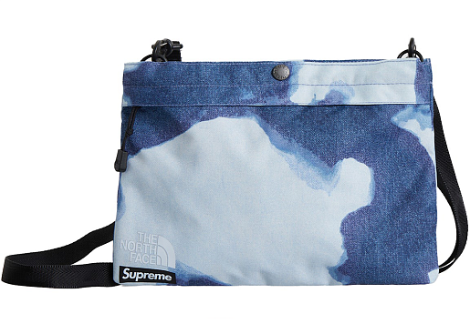 Supreme The North Face Bleached Denim Print Shoulder Bag Indigo (FW21)
