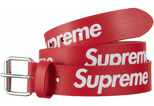 Supreme Repeat Leather Belt Red (SS23)