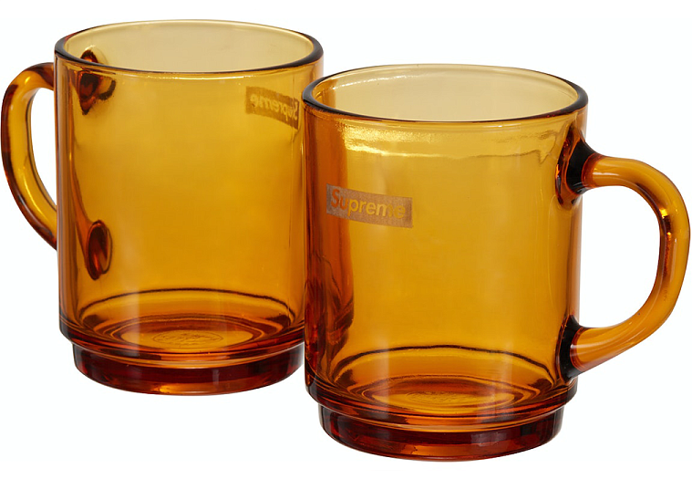 Supreme Duralex Glass Mugs (Set of 6) Amber (SS23)