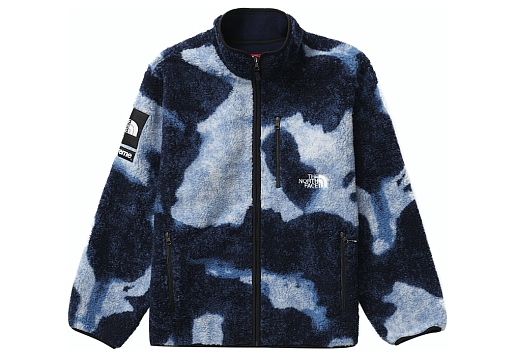 КУРТКА Supreme The North Face Bleached Denim Print Fleece Jacket Indigo (FW21)