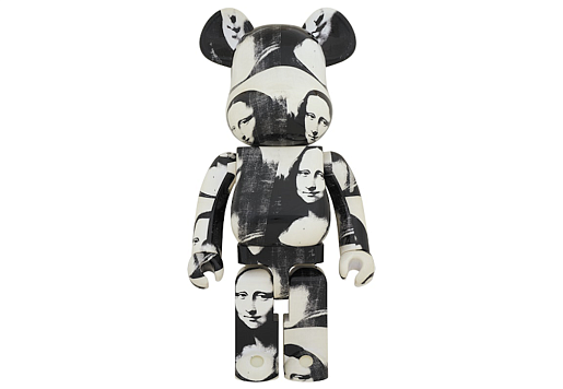 Bearbrick Andy Warhol Double Mona Lisa White/Black 1000%