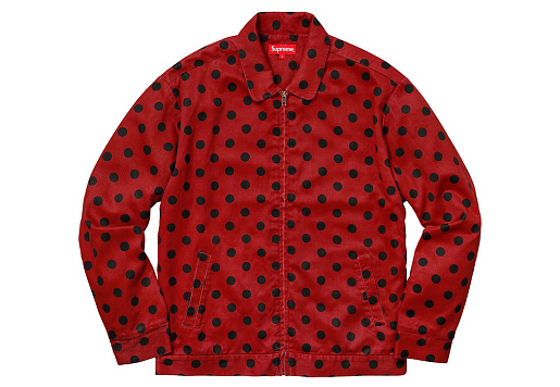 КУРТКА Supreme Polka Dots Rayon Work Jacket Red