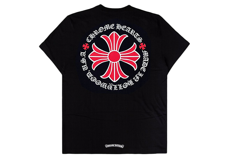 Chrome Hearts Made In Hollywood Plus Cross T-shirt Black Red