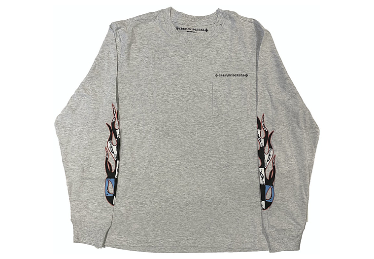 Tシャツ・カットソー Chrome Hearts Matty Boy Brain L/S T-Shirt Heather Grey Chrome Hearts Matty Boy Brain L/S T-shirt Heather Grey Men's