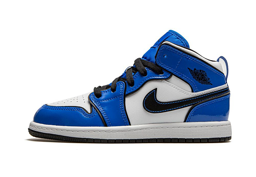 Nike Air Jordan 1 Mid SE PS Signal Blue Kids