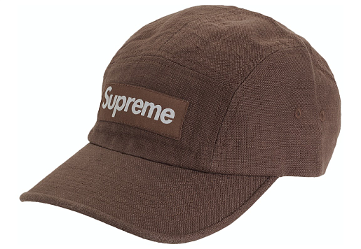 Supreme Linen Fitted Camp Cap Brown (SS22)