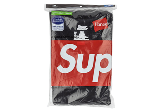 Supreme Hanes Tagless Tees (3 Pack) Black