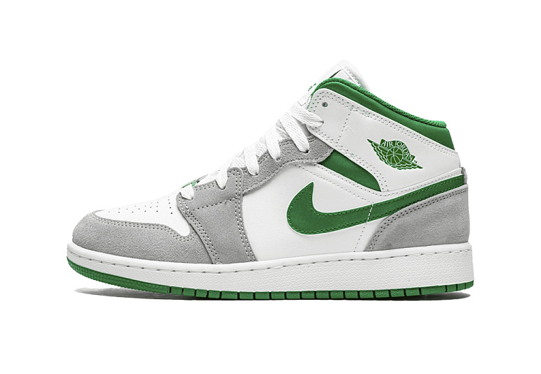 Nike Air Jordan 1 Mid SE White Pine Green Smoke Grey (GS)