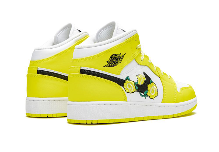 Nike Air Jordan 1 Mid Dynamic Yellow Floral (GS)