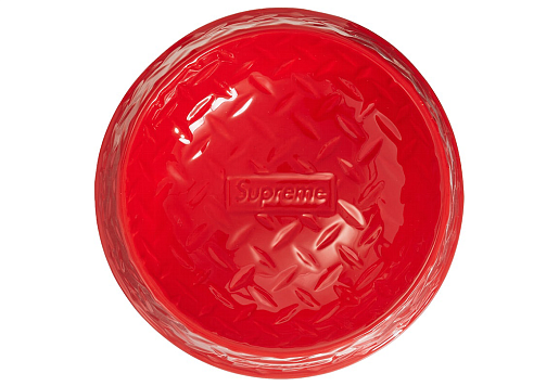 Supreme Diamond Plate Dog Bowl Red (SS23)