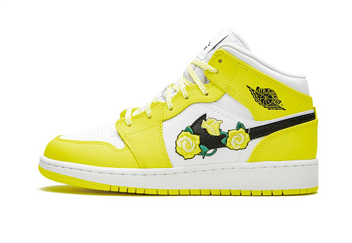 Nike Air Jordan 1 Mid Dynamic Yellow Floral (GS)