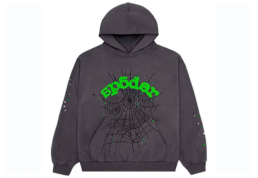 Sp5der Wait Web Hoodie Slate Grey