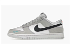 Nike Dunk Low White Grey Navy Aqua Mini Swoosh