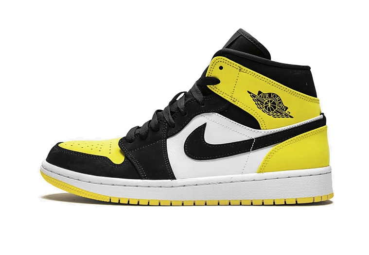 Nike Air Jordan 1 Mid Yellow Toe Black