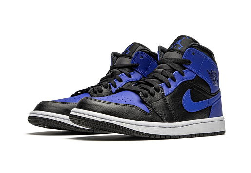 Nike Air Jordan 1 Mid Hyper Royal Tumbled Leather