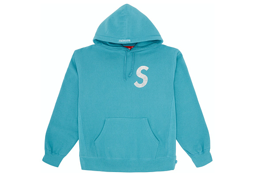 Supreme Swarovski S Logo Hooded Sweatshirt Light Aqua