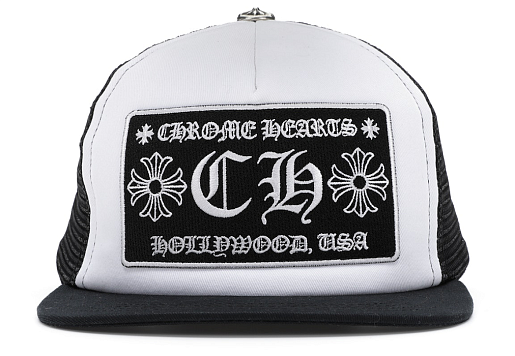 Chrome Hearts CH Hollywood Trucker Hat Black/White