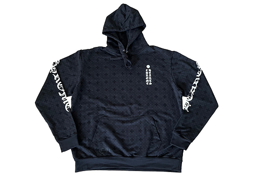 Chrome Hearts Plus Cross Allover Print With Horseshoe Logo Hoodie Black