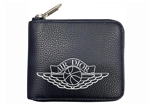 Dior x Jordan Wings Zip Wallet Navy