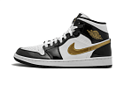 Nike Air Jordan 1 Mid Patent Black White Gold