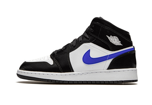 Nike Air Jordan 1 Mid Black Racer Blue White (GS)
