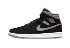 Nike Air Jordan 1 Mid Black Particle Grey Gym Red