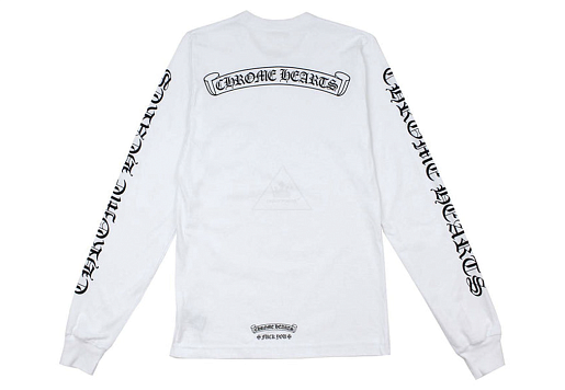 Chrome Hearts Scroll Label +FU+ L/S T-Shirt White