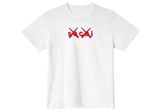 KAWS x Sacai Flock Print T-Shirt White/Red