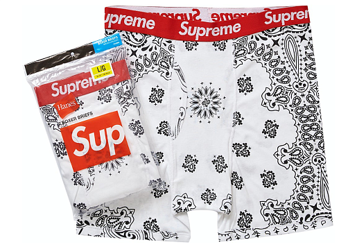 Supreme Hanes Bandana Boxer Briefs (2 Pack) White